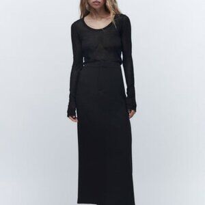 Zara Wool Blend Skirt, Limited Edition. Black. EUC. Size XL.